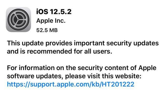 隰县苹果手机维修分享iOS12.5.2发布，建议所有老苹果用户安装 